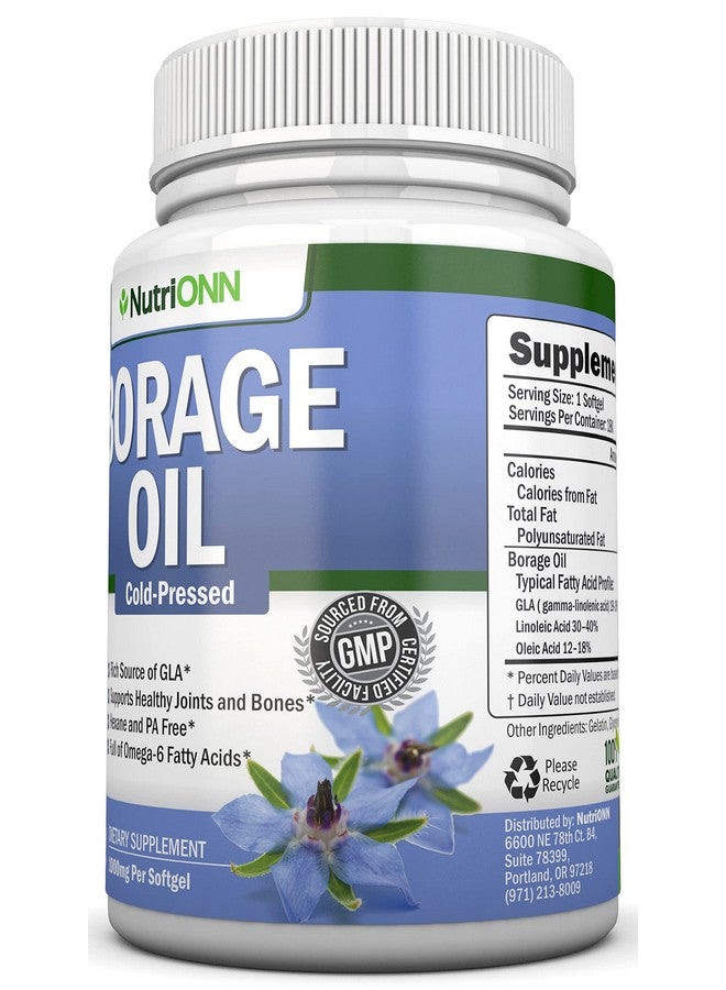 NutriONN Borage Oil 1000 Mg 180 Softgels Cold Pressed High Gla Borage Seed Oil Hexane And Pa Free Great For Skin Hair Joints And Bones. - Image 5