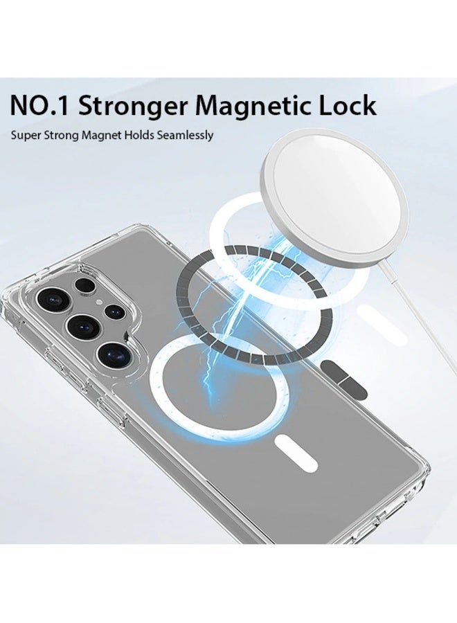 DUSALA Samsung Galaxy S25 Ultra Clear Case, Magnetic Cover Compatible with MagSafe, Hard Back Slim Shockproof Bumper, Support Wireless Charging (Clear) - Image 5