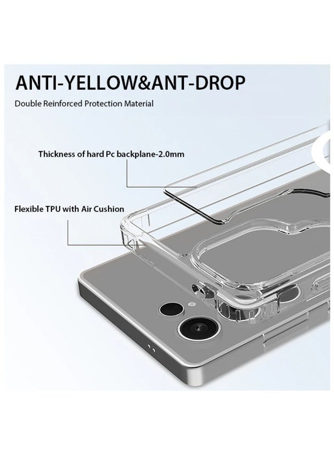 DUSALA Samsung Galaxy S25 Ultra Clear Case, Magnetic Cover Compatible with MagSafe, Hard Back Slim Shockproof Bumper, Support Wireless Charging (Clear) - Image 4