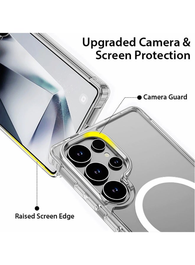 DUSALA Samsung Galaxy S25 Ultra Clear Case, Magnetic Cover Compatible with MagSafe, Hard Back Slim Shockproof Bumper, Support Wireless Charging (Clear) - Image 2