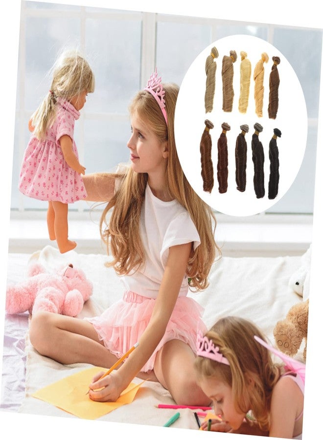 MERRYHAPY Doll Hair Wefts Curly Hair Extensions 39.37 Inch High Temperature Synthetic Fiber Wig for Doll Rerooting Diy Crafts Making Supplies - Image 2