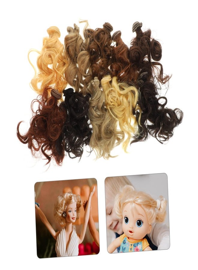 MERRYHAPY Doll Hair Wefts Curly Hair Extensions 39.37 Inch High Temperature Synthetic Fiber Wig for Doll Rerooting Diy Crafts Making Supplies - Image 5