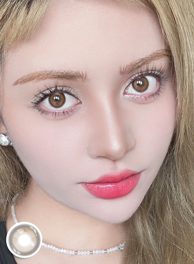 سيدة جديدة يشلايدي كولد تي براون 14.20 ملم عدسات لاصقة ملونة للاستعمال اليومي السنو - Image 4