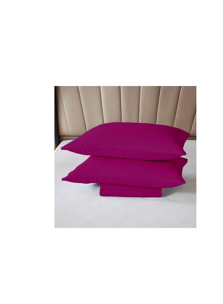 PROMASS 3-Piece Fitted Sheet Set Microfiber 200x200x30 cm King Size 41039 Plum - Image 3