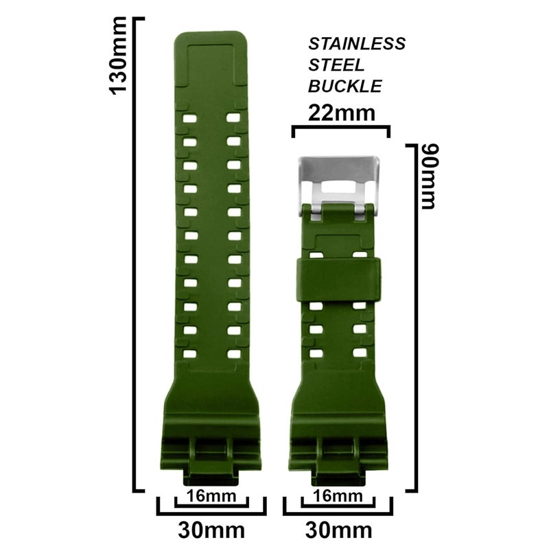 DBLACK ''CDS3'' 16MM Resin Watch Strap // Best Replacement, Compatible Strap with CASI0 Gshock GD-120, GA-100, GA-110, GA-100C & Other Model Watches - Image 2