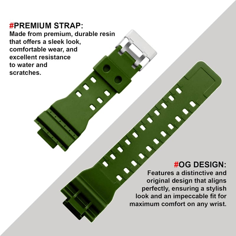 DBLACK ''CDS3'' 16MM Resin Watch Strap // Best Replacement, Compatible Strap with CASI0 Gshock GD-120, GA-100, GA-110, GA-100C & Other Model Watches - Image 3