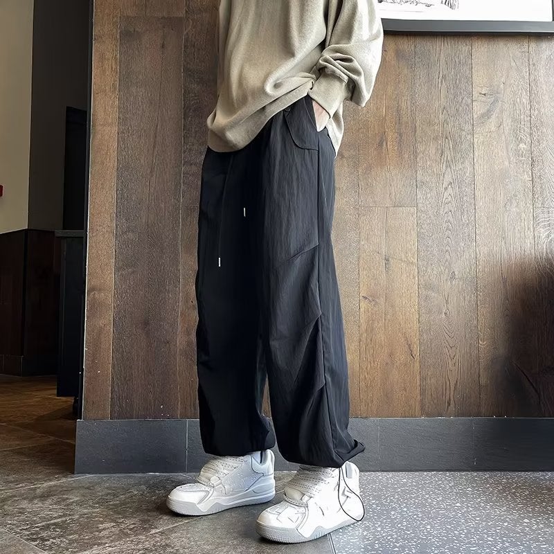 High Street Overalls Casual Pants 2023 Autumn New High Waist Loose Wide Leg Pants Straight Pants Tall Pants - Image 3