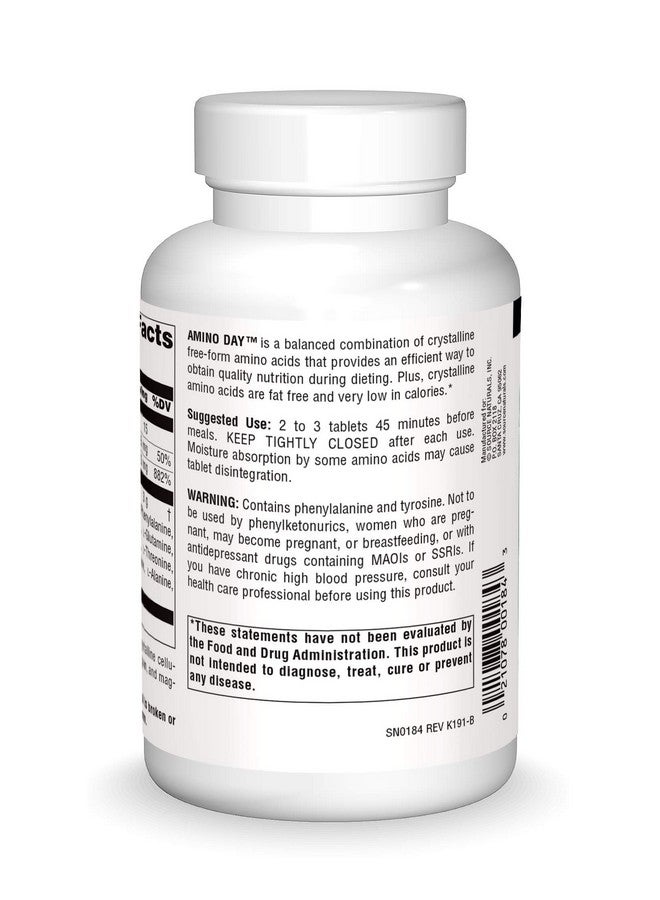 Source Naturals Amino Day - 20 Free Form Amino Acids Supports Quality Dieting During Nutrition - 120 Tablets - Image 2