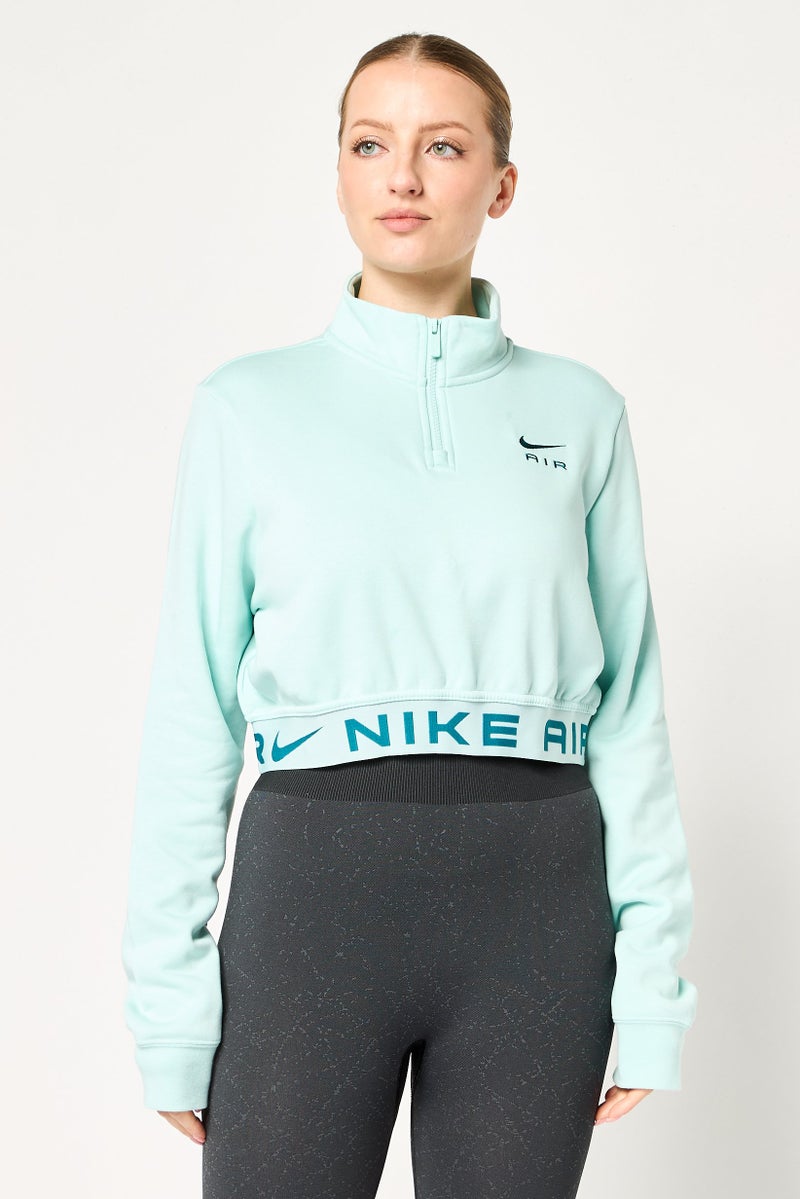 Nike ملابس رياضية نسائية بأكمام طويلة مناسبة، سويت شيرت خارجي، أخضر نعناعي - Image 1