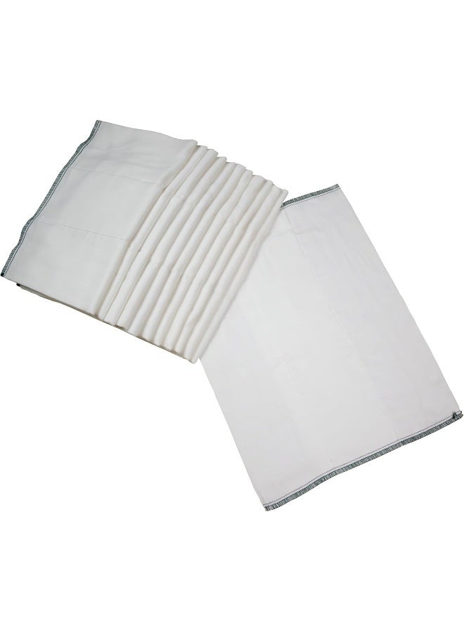 OsoCozy أوسوكوزي - حفاضات قماش مطوية (1 دزينة) - حفاضات ناعمة، ماصة، ومتينة بجودة خدمة الحفاضات. 100% قطن - 12"x16"، تناسب من 7-15 رطل. - (رضيع 4x8x4) - Image 1