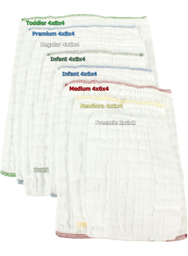 OsoCozy أوسوكوزي - حفاضات قماش مطوية (1 دزينة) - حفاضات ناعمة، ماصة، ومتينة بجودة خدمة الحفاضات. 100% قطن - 12"x16"، تناسب من 7-15 رطل. - (رضيع 4x8x4) - Image 5
