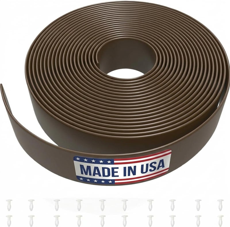 LIUDA 2" x20' ft Vinyl Straps for Patio Chairs Repair Kit Outdoor Patio Furniture Repair Straps Vinyl Strapping for Patio Chairs Replacement Lawn Chair Repair Straps (Brown) + 20 Rivets - Image 1