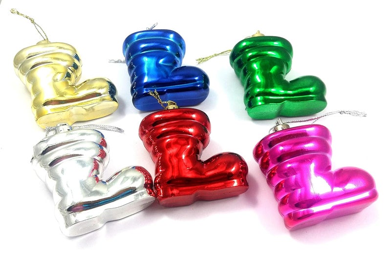 Evisha Evisha 2pcs Santa Claus Caps and 6pcs Shoes Christmas Tree Decoration HangingsOrnaments - Image 3
