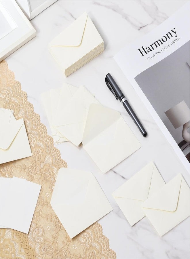 Keketer 100 Pack 4 x 2.75" Mini Envelopes 120GSM Cream Gift Card Envelopes Bulk Small Paper Gift Card Sleeves Greeting Card Business Card Tiny Envelope Pockets for Card & Invitation - Image 5