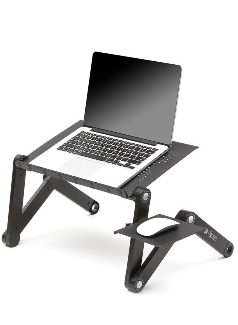 ELTRAZONE Laptop Stand Table Foldable Laptop Desk Portable 360 Degree Adjustable Table for Bed Sofa with Mouse Board - Image 1