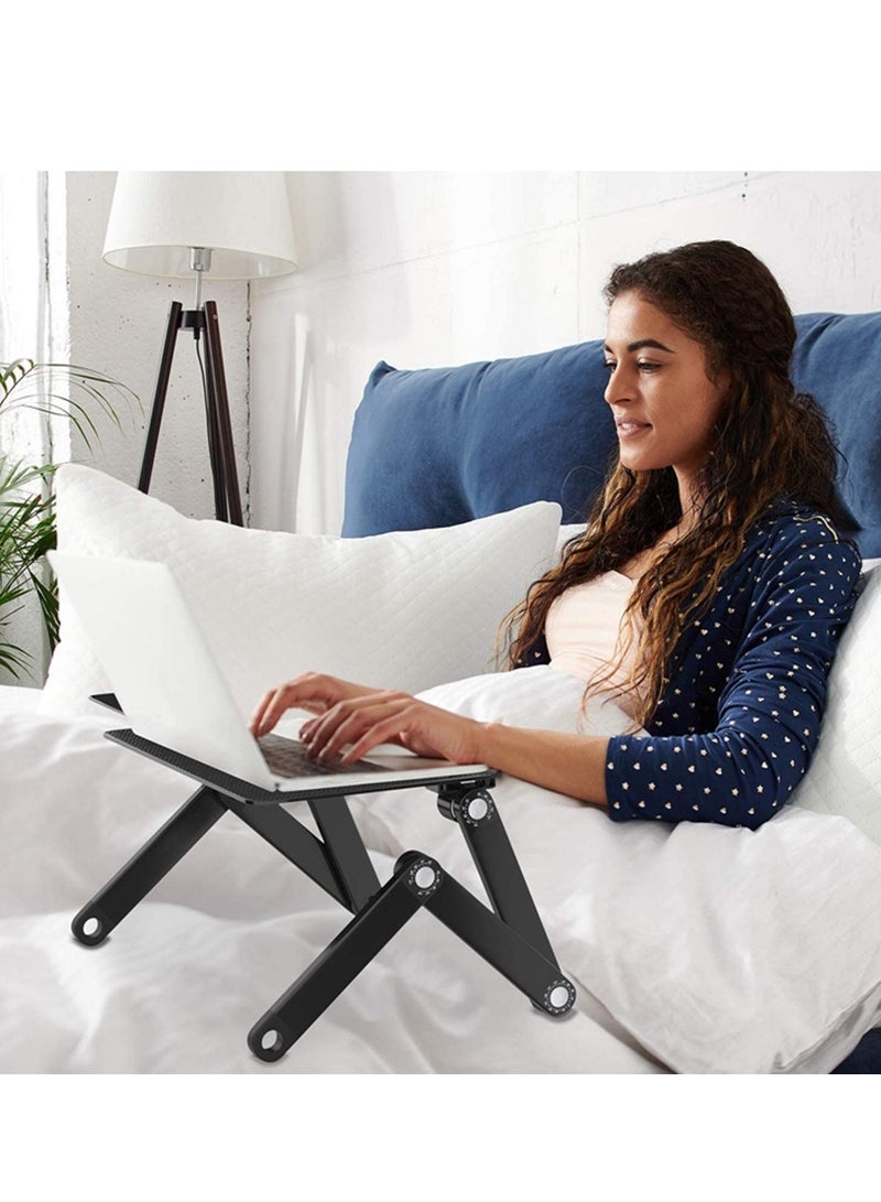 ELTRAZONE Laptop Stand Table Foldable Laptop Desk Portable 360 Degree Adjustable Table for Bed Sofa with Mouse Board - Image 5