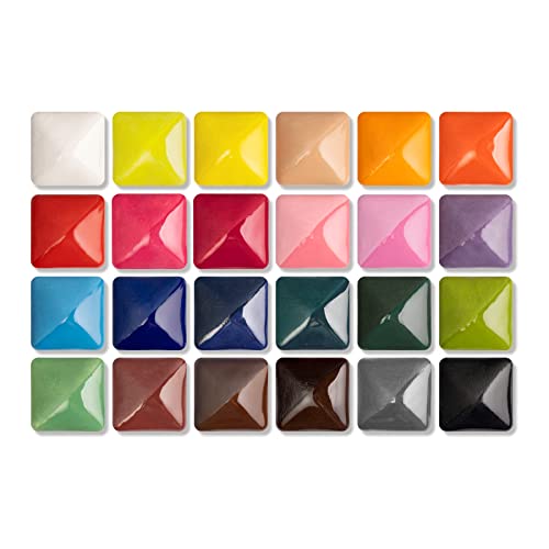 Pasler Underglaze Set - Concentrated Opaque Liquid Underglaze with a Red Brush for pottery bisque, mini Pack for 24-Colors - Image 1