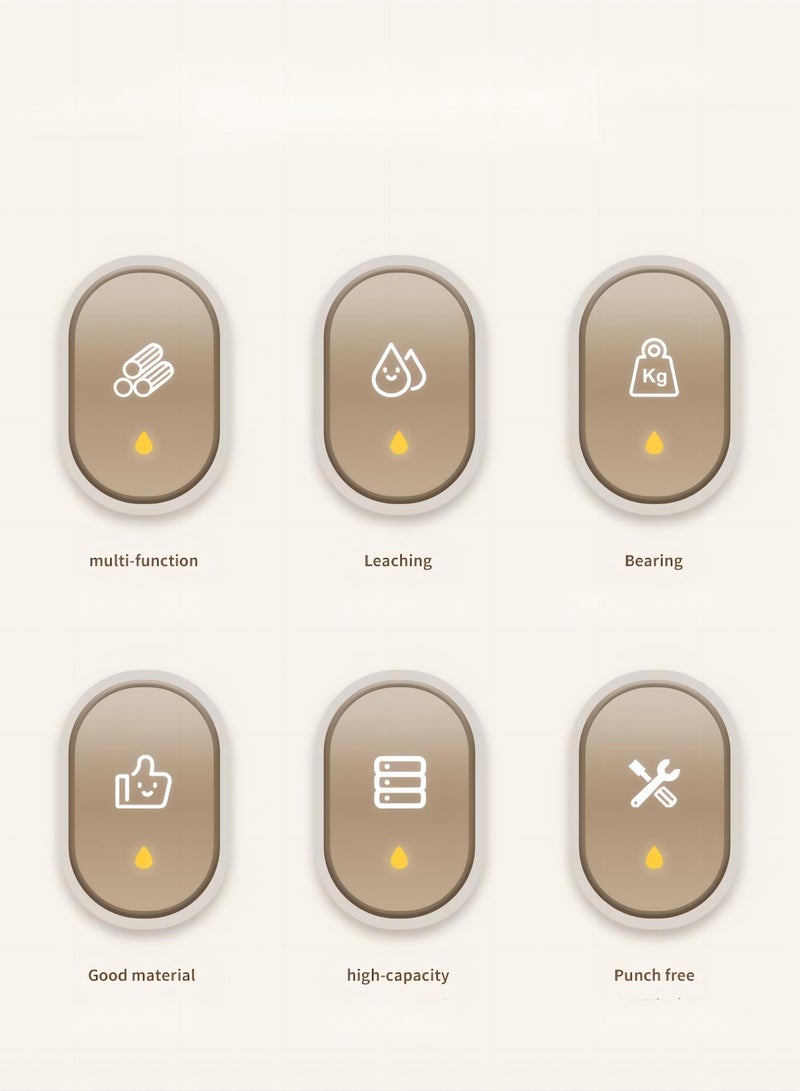 KHAJUL 2 Pieces Cup and Toothbrush Holder Set, Creative Design, Bathroom Storage Organizer, No Drilling Required Wall Mounted - Image 4