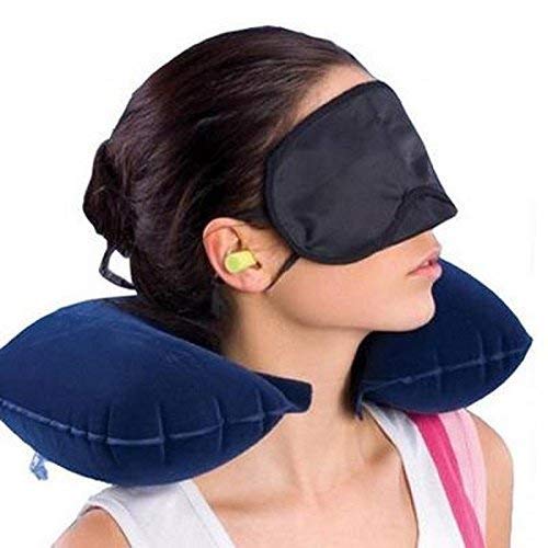Seaspirit SEASPIRIT 3 in 1 Travel Kit Set - Neck Pillow, Eye Mask, Ear Bud (Multi Colour) - Image 1