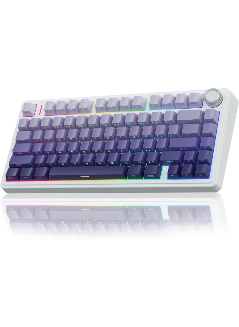 AULA F75 Pro Wireless Mechanical Keyboard,75% Gasket Hot Swappable Custom Keyboard, RGB Backlit, Pre-lubed Star Vector Switches, Side Printed PBT Keycaps,2.4GHz/USB-C/BT5.0 Mechanical Gaming Keyboard  - Image 1