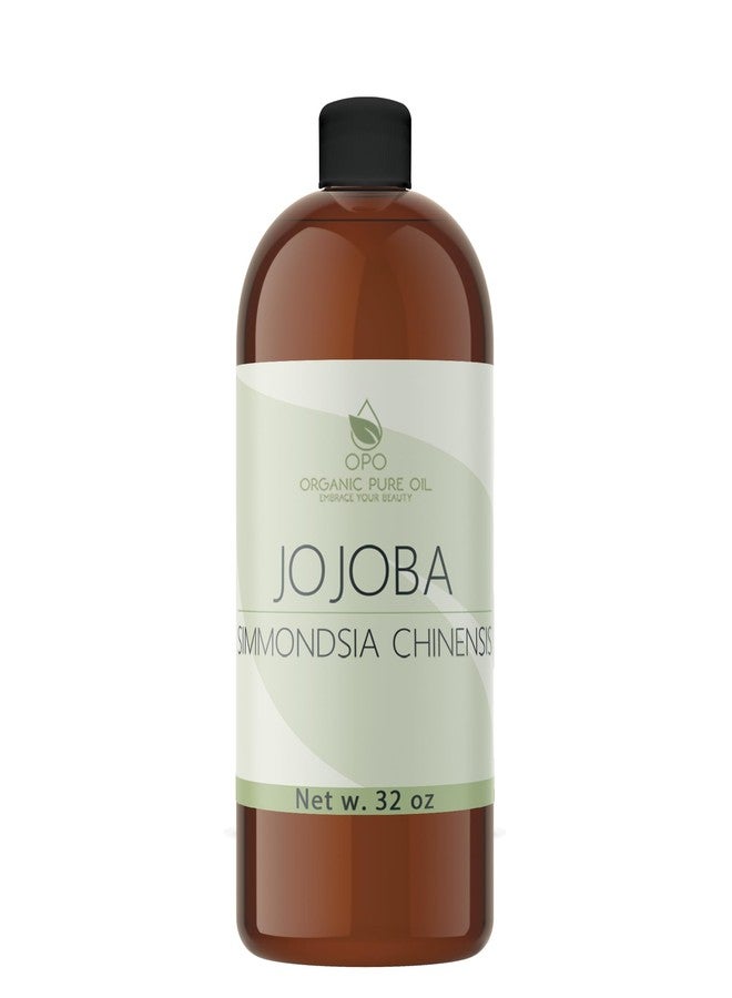 OPO 100% Pure Jojoba Oil - 32 oz Cold Pressed Carrier Oil for Hair, Skin, Face, Lips, Massage, Makeup Remover, Soaps - Image 1