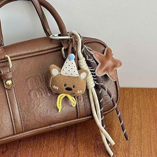 FFZDENA 1 Piece Keychains Aesthetic, Bag Charms for Handbags, Cute Keychain for Girls, Plush Bear Design, Matching Key Rings for Home - Image 5