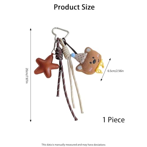 FFZDENA 1 Piece Keychains Aesthetic, Bag Charms for Handbags, Cute Keychain for Girls, Plush Bear Design, Matching Key Rings for Home - Image 2