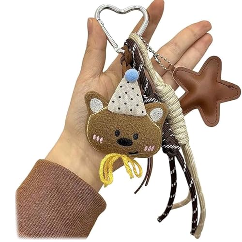 FFZDENA 1 Piece Keychains Aesthetic, Bag Charms for Handbags, Cute Keychain for Girls, Plush Bear Design, Matching Key Rings for Home - Image 1