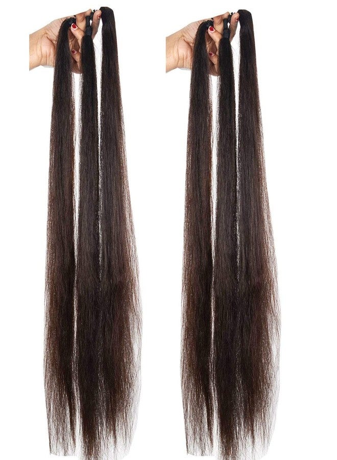 BLUSHIA Set of 2, 30 Inchs Brown Hair Choti Parandi Hair Extension for Wedding Accessories - Image 1