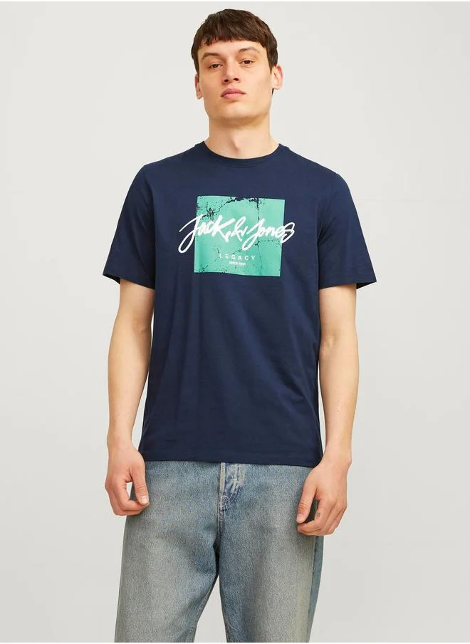 JACK & JONES Logo Graphic Print Crew Neck T-Shirt