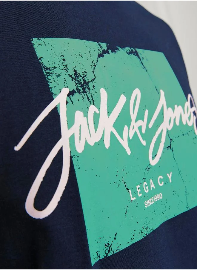JACK & JONES Logo Graphic Print Crew Neck T-Shirt
