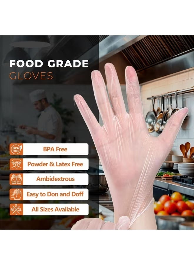 400Pcs Disposable Gloves,Multipurpose TPE Vinyl Powder Free Gloves Plastics Gloves Transparent Strong Disposable Gloves Use for Food Preparation, Cleaning, Barber Shop, Garage,Beauty Salons - Image 5