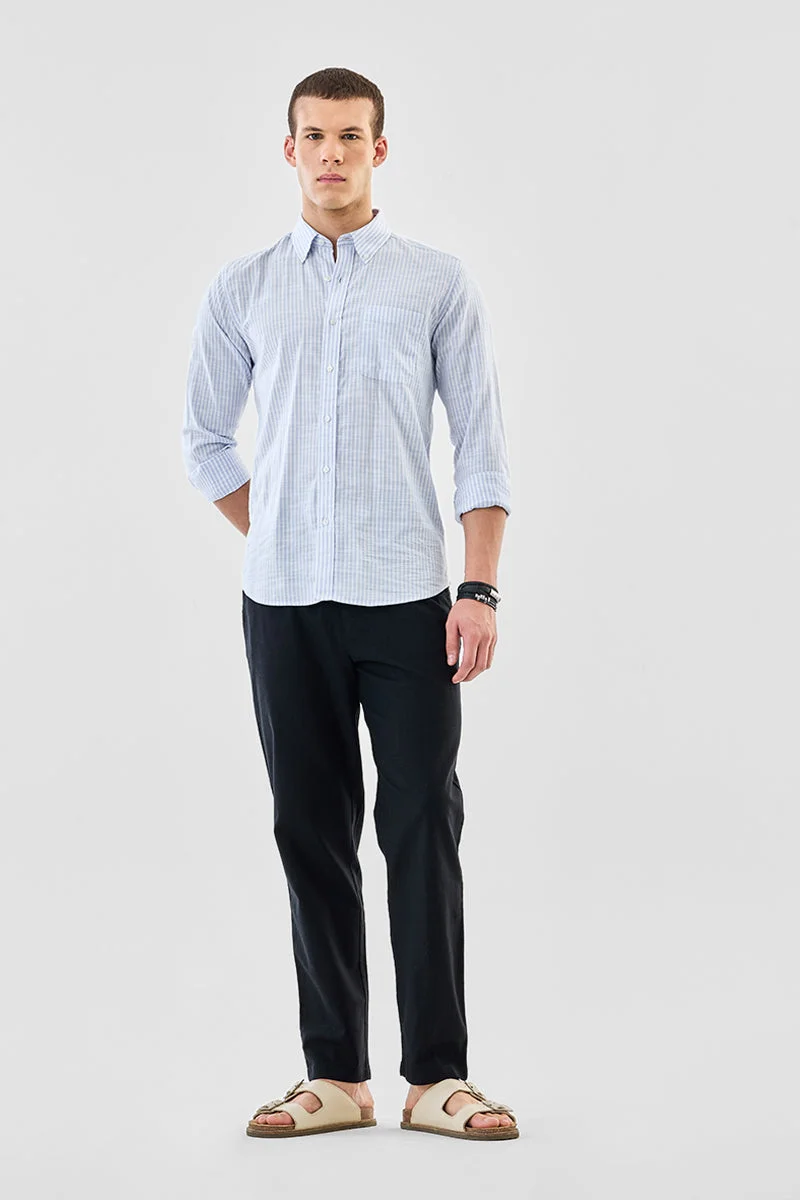 سنيتش Black Solid Slim Fit Casual Trousers