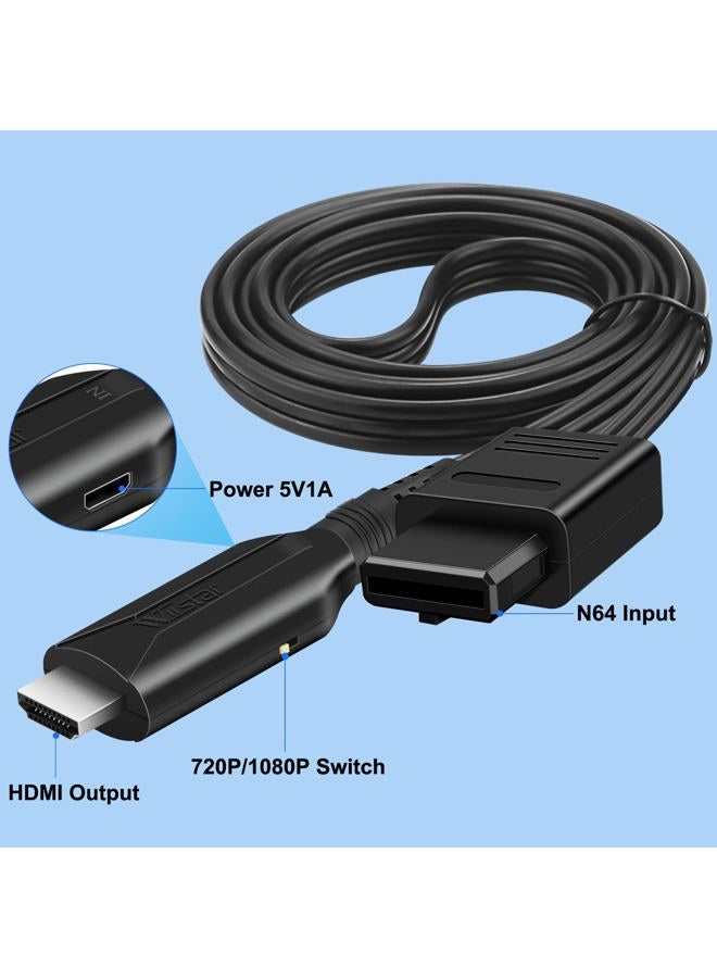 Wiistar N64 to HDMI Converter Adapter HDMI Cable for N64 1m/3.2ft Nintendo 64 to HDMI Converter Adapter Compatible with Nintendo N64/Super SNES/NGC - Image 2