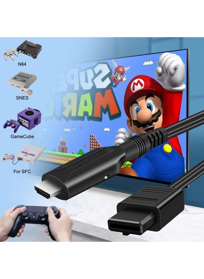 Wiistar N64 to HDMI Converter Adapter HDMI Cable for N64 1m/3.2ft Nintendo 64 to HDMI Converter Adapter Compatible with Nintendo N64/Super SNES/NGC - Image 4