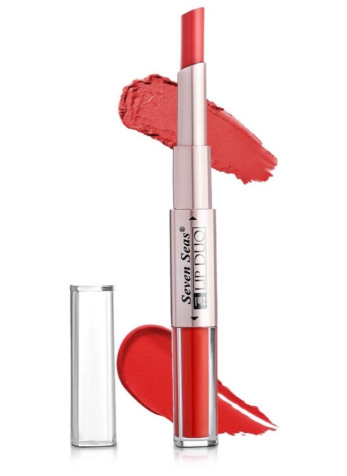 Seven Seas Seven Seas Lip Duo 2 In 1 Lipstick Matte Finish 2 in 1 Duo Liquid Lipstick with Matte Finish and Moisturizing Gloss Matte Red  - Image 1