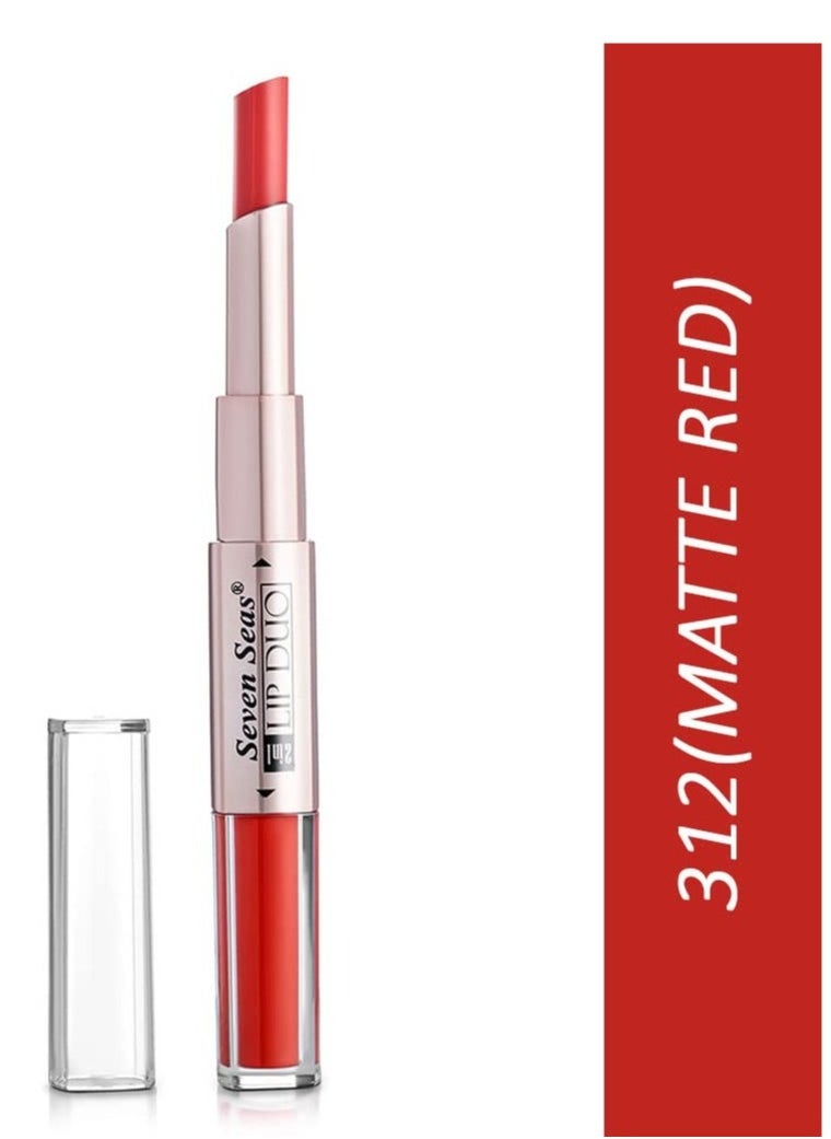 Seven Seas Seven Seas Lip Duo 2 In 1 Lipstick Matte Finish 2 in 1 Duo Liquid Lipstick with Matte Finish and Moisturizing Gloss Matte Red  - Image 2