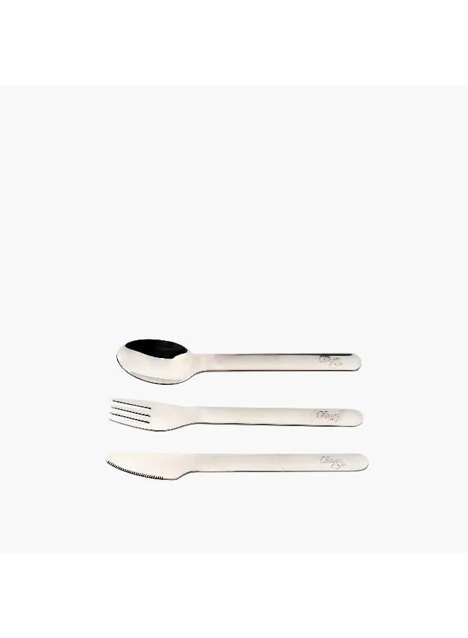 Citron Cutlery Set-With Silicone Case-3 Pcs Set With Case-Fork Knife & Spoon- (Ss) Purple \ 17X4.5X3.15