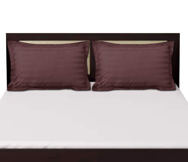 Kuber Industries Lining Design Breathable & Soft Cotton Pillow Cover/Protector/Case- 18x28 Inch, Set of 2 (Coffee)-HS43KUBMART26761, Brown, Standard - Image 3