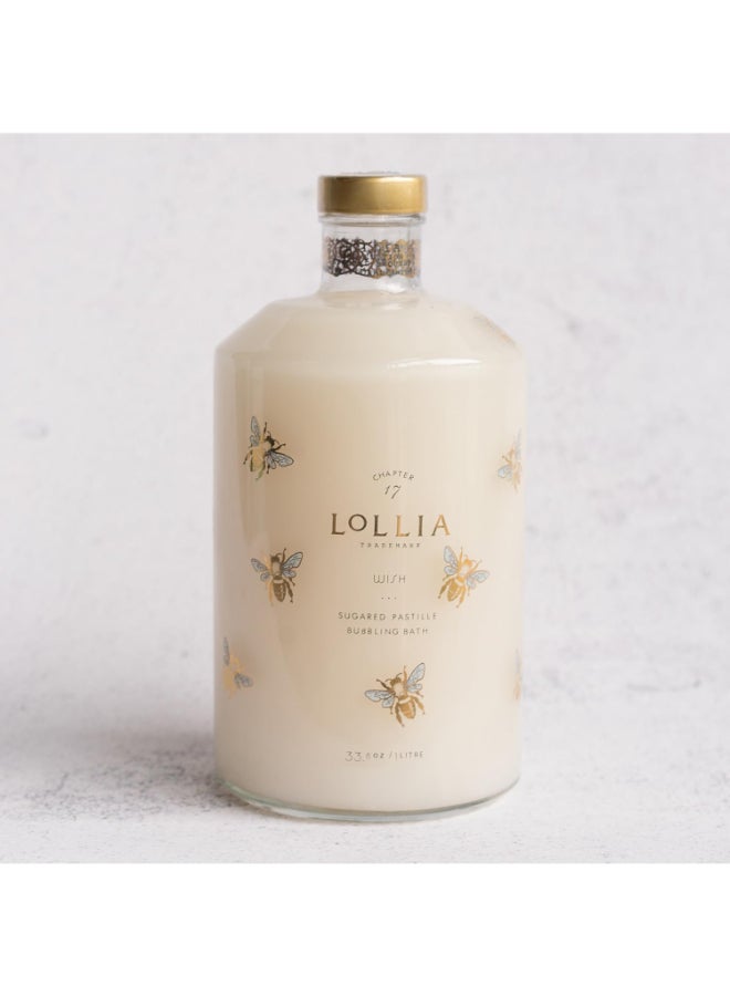 Lollia Wish Bubble Bath 338 fl oz Vanilla Bean Rice Flower Jasmine Leaves Sugar Cane Luxury Hydrating Womens Bubbling Bath Soap Delicate Relaxing Scented Skin Care - Image 4