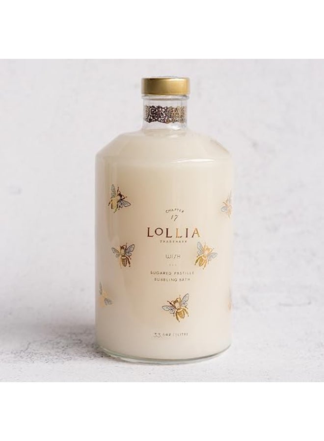 Lollia Wish Bubble Bath 338 fl oz Vanilla Bean Rice Flower Jasmine Leaves Sugar Cane Luxury Hydrating Womens Bubbling Bath Soap Delicate Relaxing Scented Skin Care - Image 3