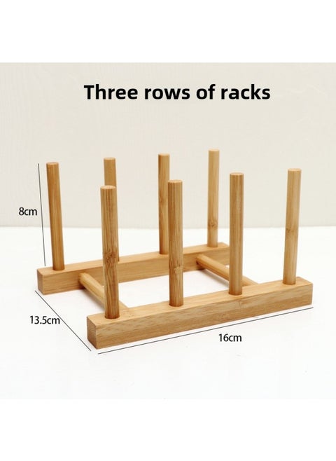 Heat-insulating Dining Table Mat Hollow Bamboo Square Cup Mat Dining Bamboo Bowl Sand Pot Anti-scalding-Color:3 Row Rack (insulation Pad Rack)