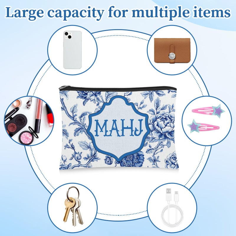 Shinylin 6 Pcs Mahjong Cosmetic Bag Gifts for Women Mahj Makeup Bag Zippered Pouch for Mah Jong Lover Player Birthday Party Supplies Friend Mom Grandma Mother's Day Lucky Gift(Chinese Mahjong) - Image 3