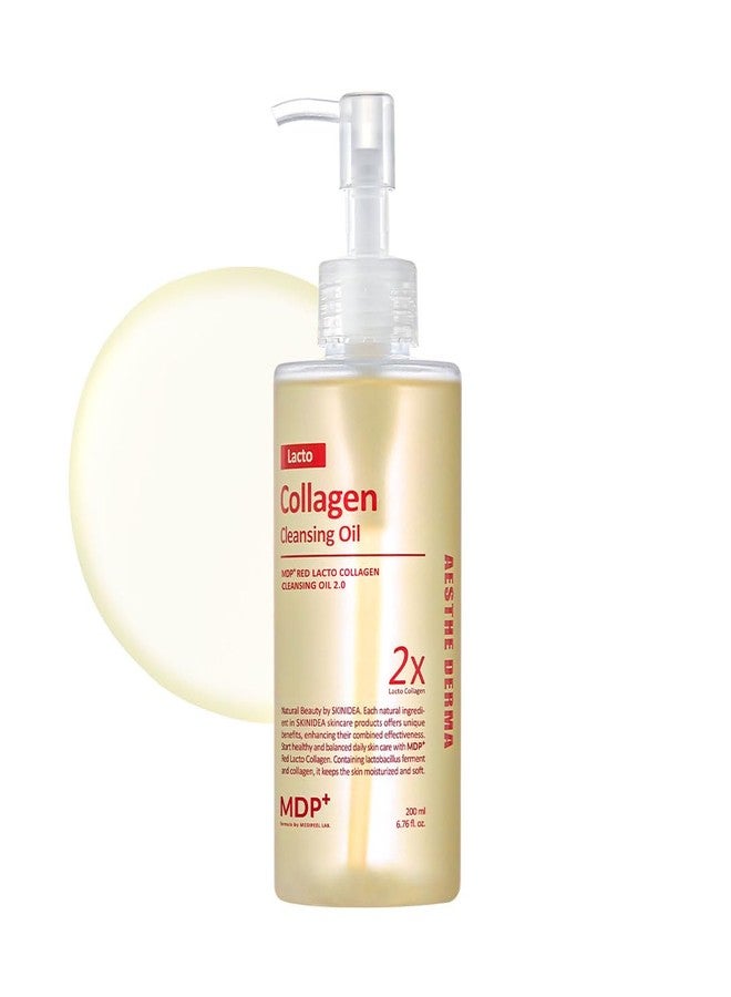 MDP+ RED LACTO COLLAGEN CLEANSING OIL 2.0, Pore Control, Deep Cleansing|6.76oz/200ml,Daily Makeup Remover, Blackhead Melting, Pore Cleanser, Korean Facial Cleanser - Image 1