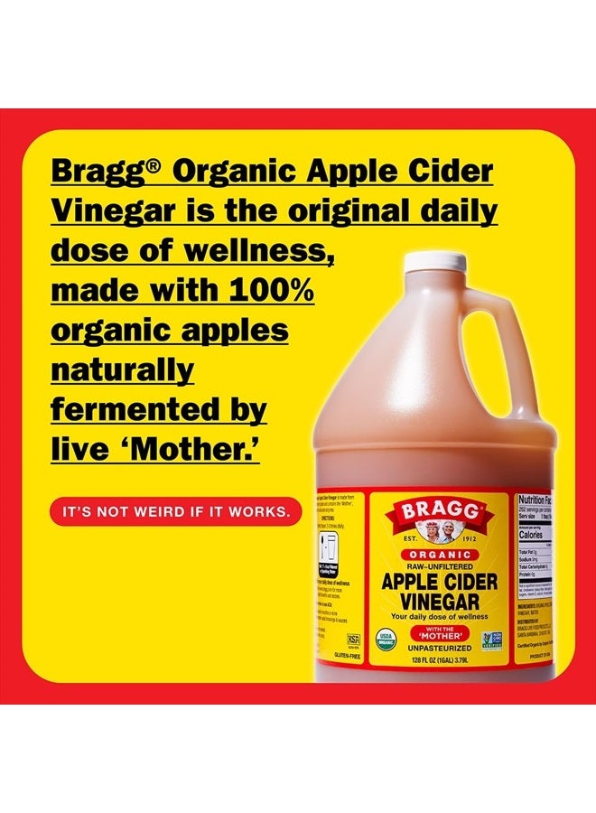 Bragg Organic Apple Cider Vinegar with the Mother - 1 gal (128 fl oz) - Raw and Unfiltered - Image 2