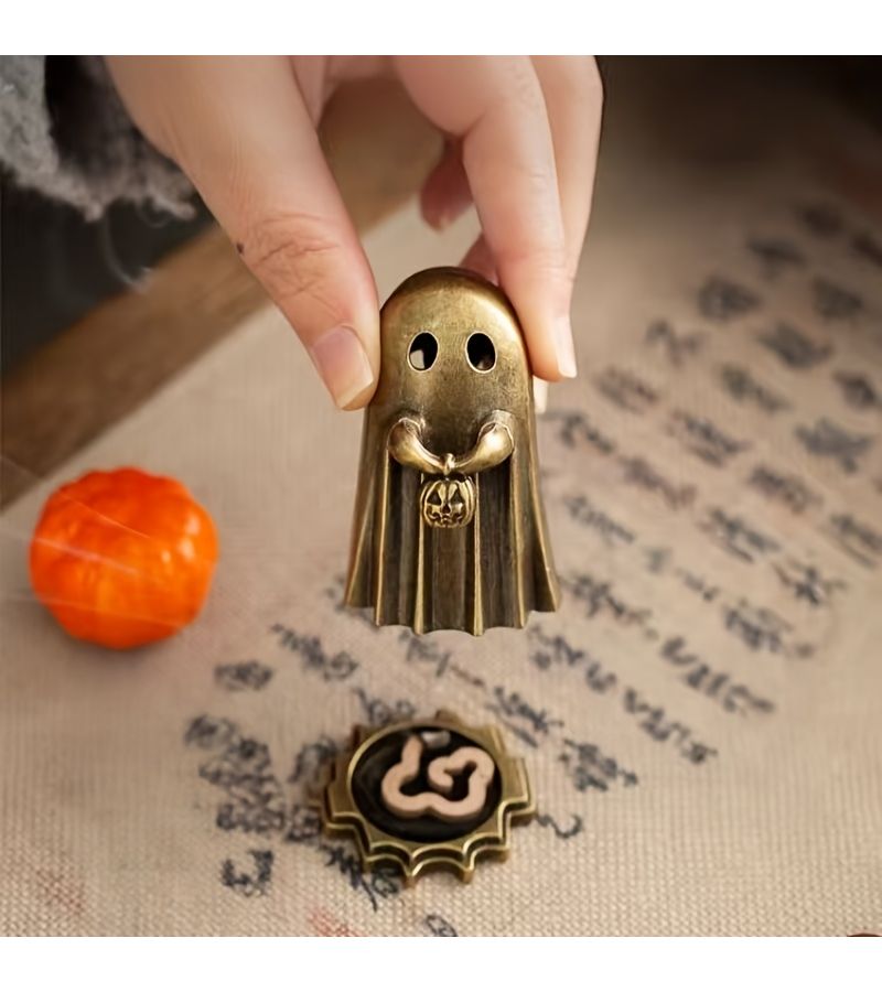Items 1 Ghost Handheld Pumpkin Incense Burner Creative Desktop Decoration Small Auspicious Cloud Coil Holder New Year Home Office Bedroom Ornament Eid Easter - Image 5