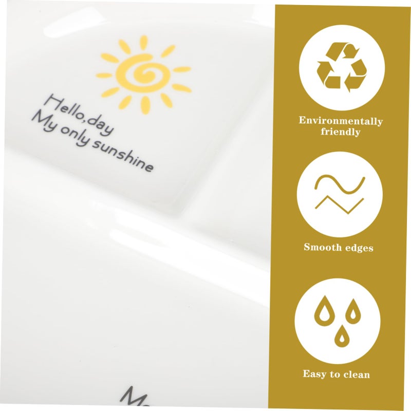 Divided Ceramic Dinner Plate For Kids With Three Food Sections Safe Smooth Edges Easy To Clean - Image 3