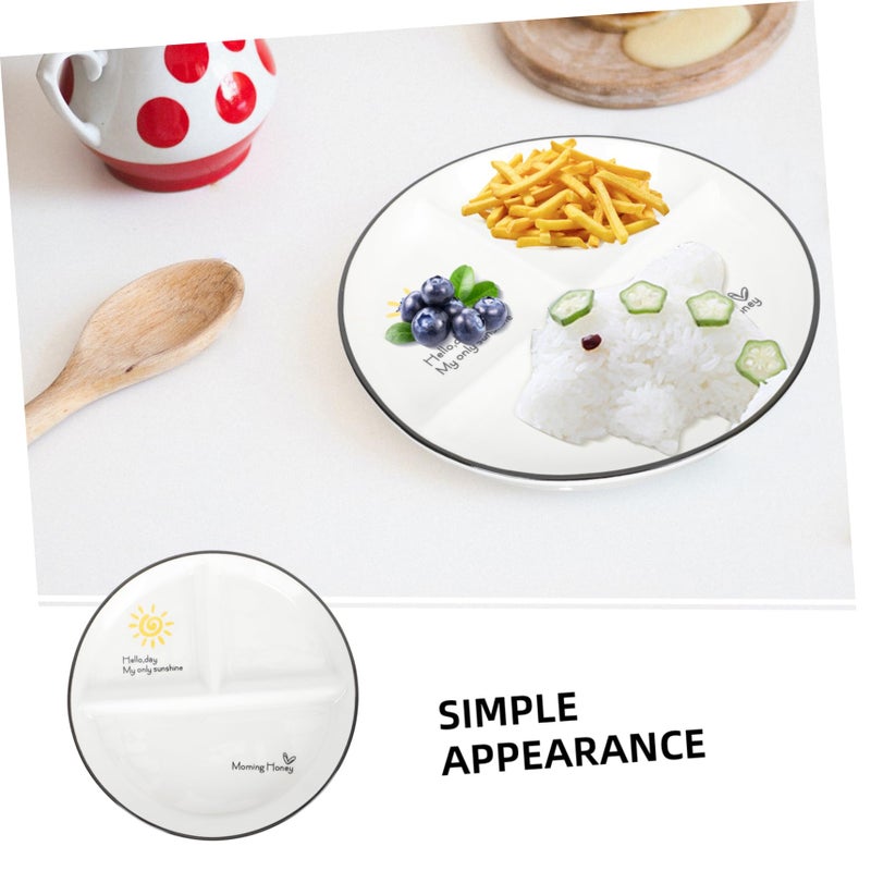 Divided Ceramic Dinner Plate For Kids With Three Food Sections Safe Smooth Edges Easy To Clean - Image 5