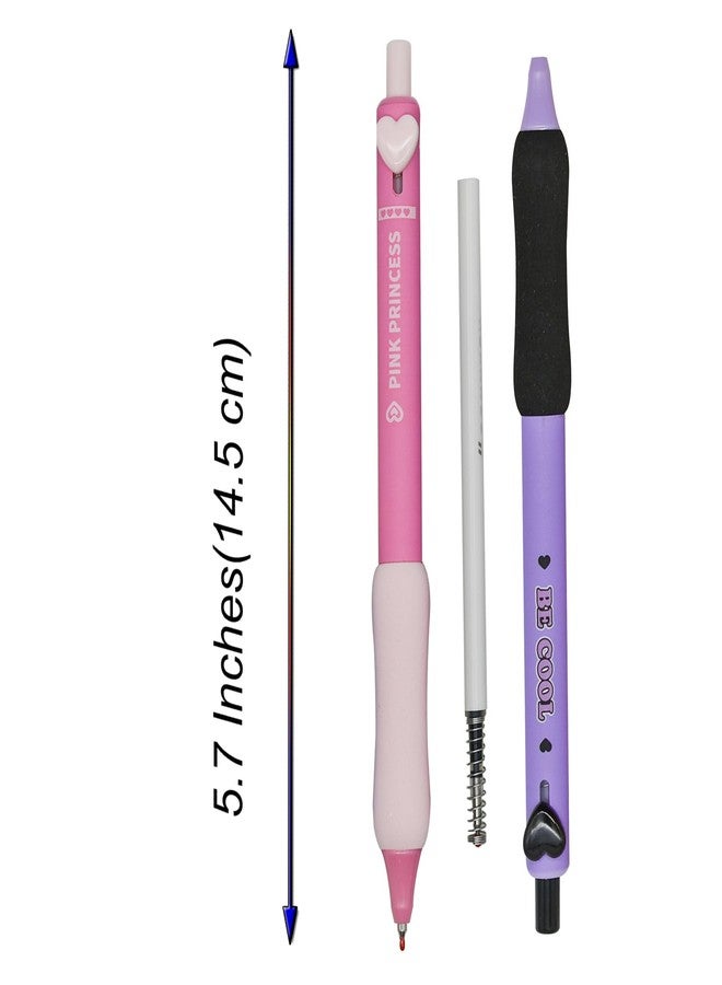 Lopenle 10 PCS Heart Pens Soft Foam Ergonomic Grip Pen pink Love Lucky Retractable Gel Pens Black Ink For Supplies Office Party Birthday - Image 2