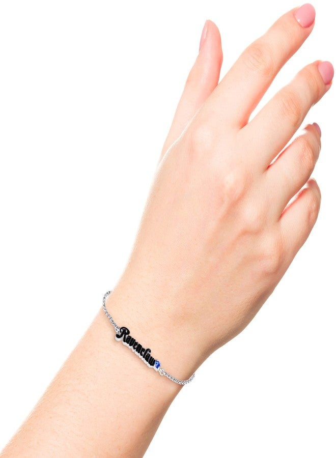 Harry Potter Officially Licensed Ravenclaw House Silver Plated Lariat Bracelet, 9.5" inch Chain - Image 4